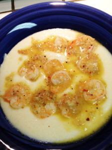 Shrimp Scampi and Parmesan Cheese Grits
